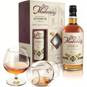 Rum Malecon 10YO 0,7l 40% + 2 skla 